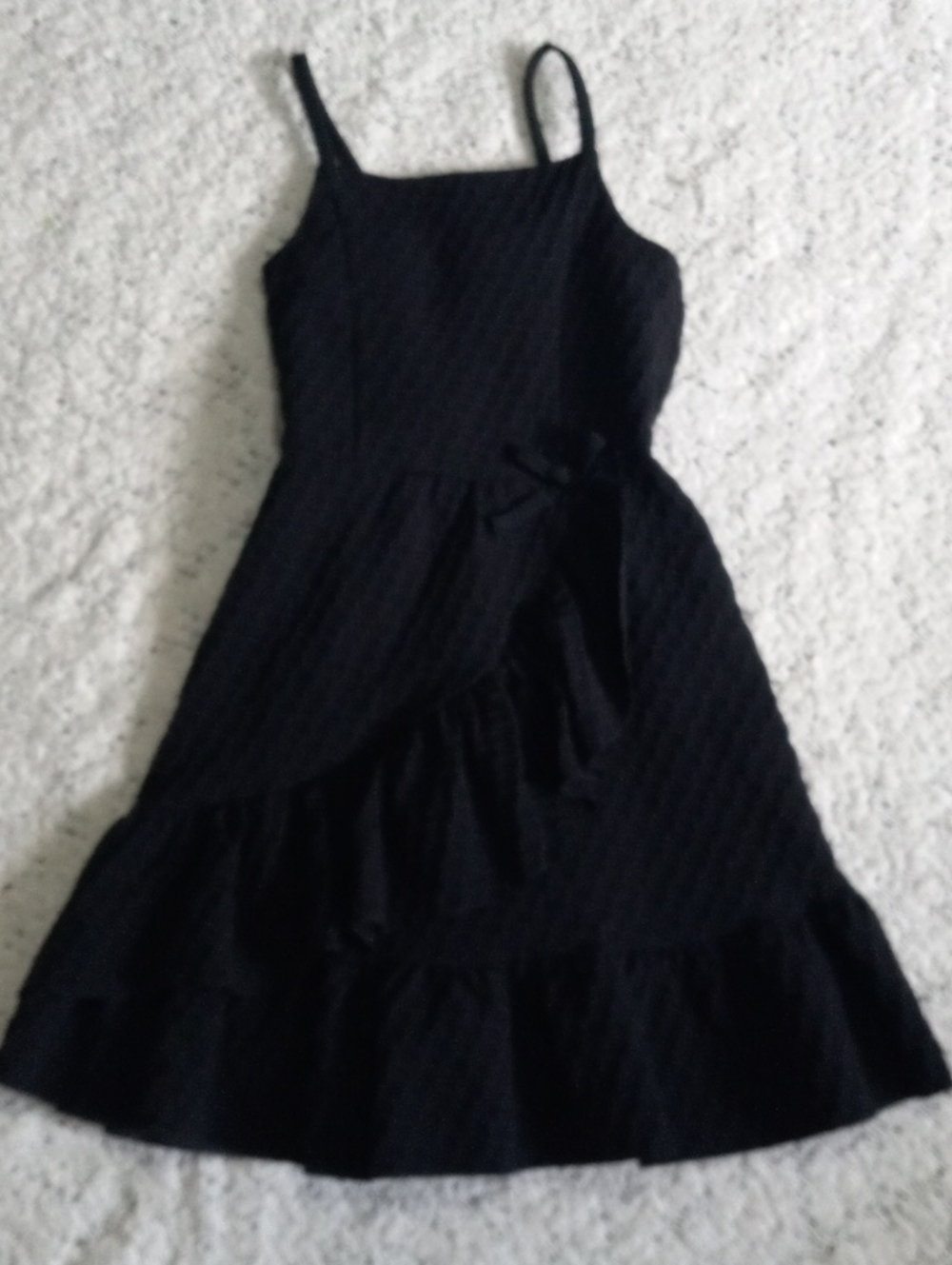 Nordstrom Black Tiered Ruffle Spaghetti Strap Dress Size 12